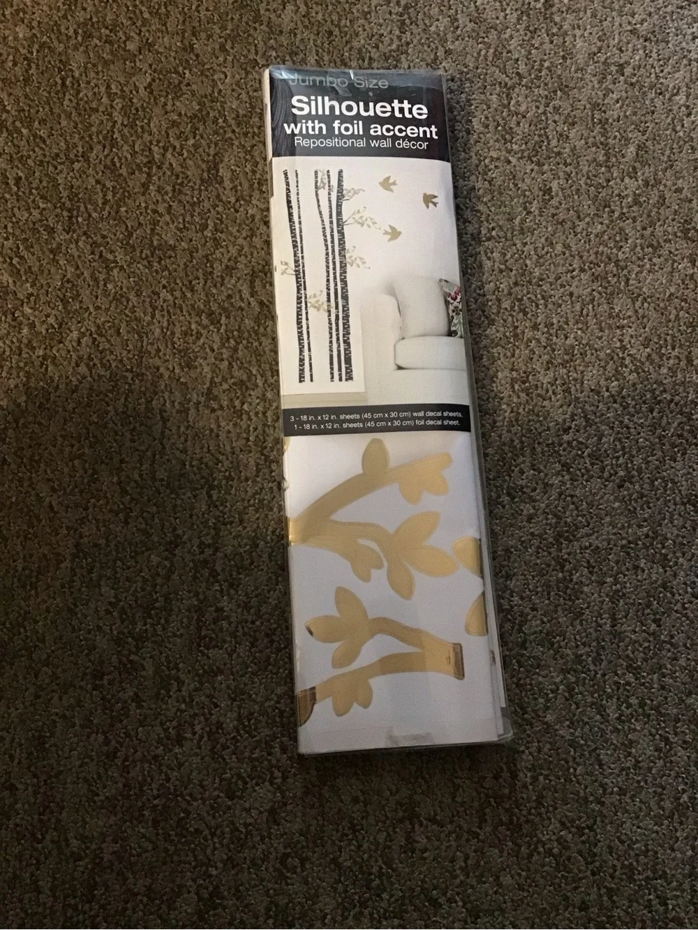 Silhouette Gold Foil Branch Wall Decal Panels